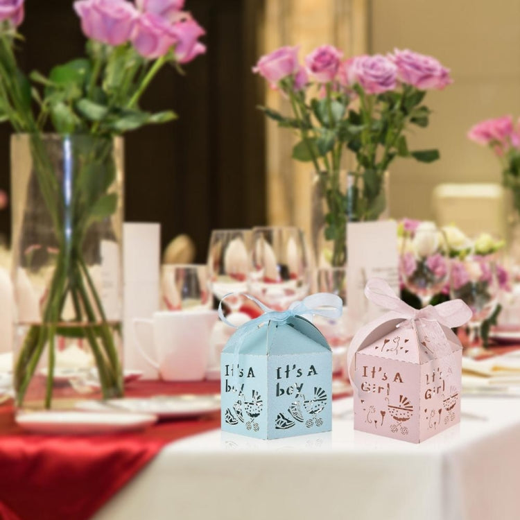 100 PCS Baby Shower Party Candy Box Wedding Gift Box, Size: 5 x 5 x 8cm