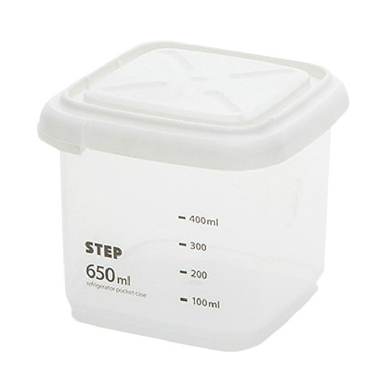 Transparent Storage Box Food Storage Box Rectangular Sealed Grain Storage Tank Kitchen With Scale Grain Box, Capacity:650ml
