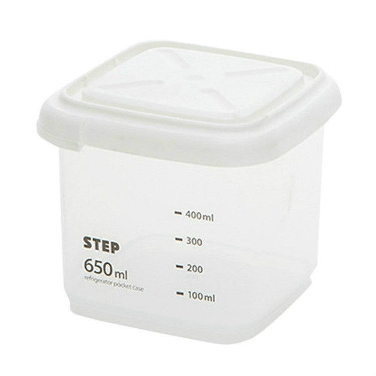 Transparent Storage Box Food Storage Box Rectangular Sealed Grain Storage Tank Kitchen With Scale Grain Box, Capacity:650ml