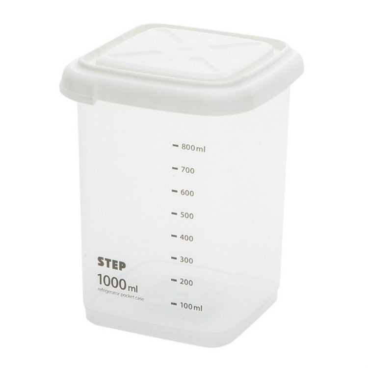 Transparent Storage Box Food Storage Box Rectangular Sealed Grain Storage Tank Kitchen With Scale Grain Box, Capacity:1000ml