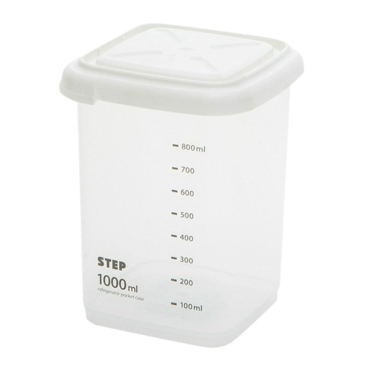 Transparent Storage Box Food Storage Box Rectangular Sealed Grain Storage Tank Kitchen With Scale Grain Box, Capacity:1000ml