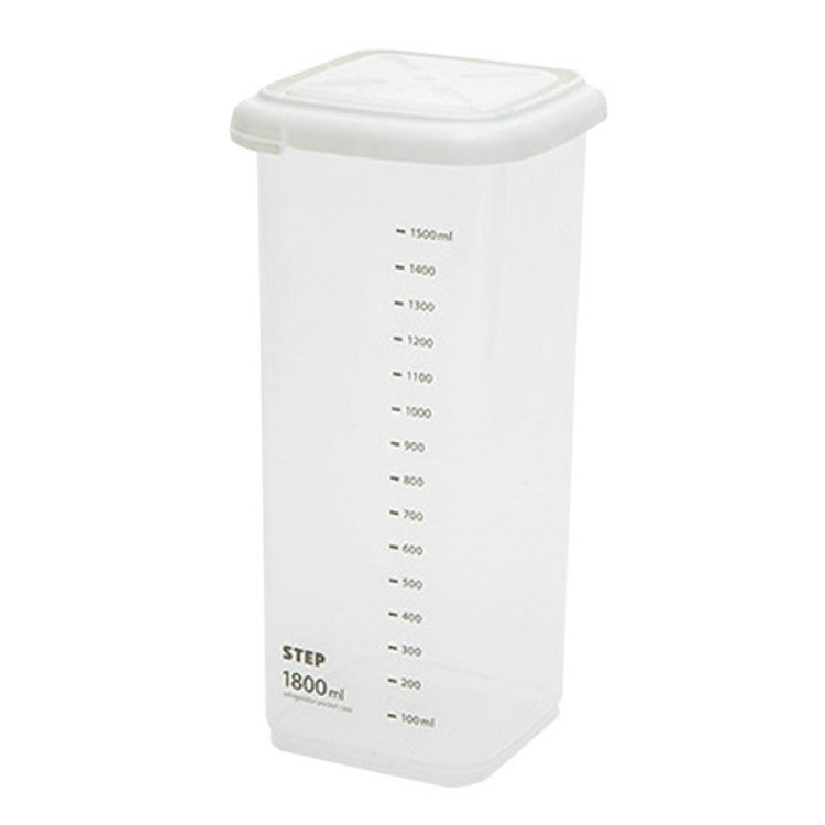 Transparent Storage Box Food Storage Box Rectangular Sealed Grain Storage Tank Kitchen With Scale Grain Box, Capacity:1800ml