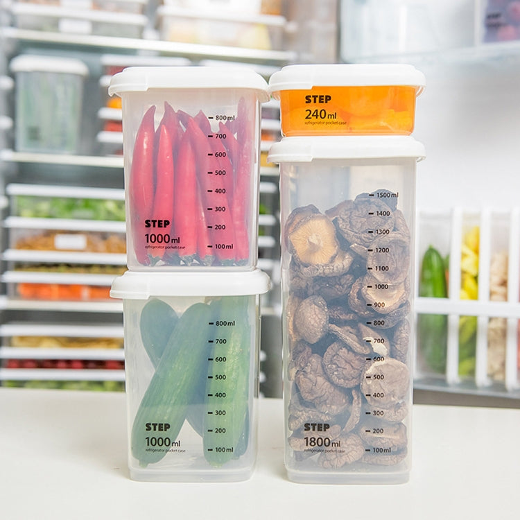 Transparent Storage Box Food Storage Box Rectangular Sealed Grain Storage Tank Kitchen With Scale Grain Box, Capacity:1800ml
