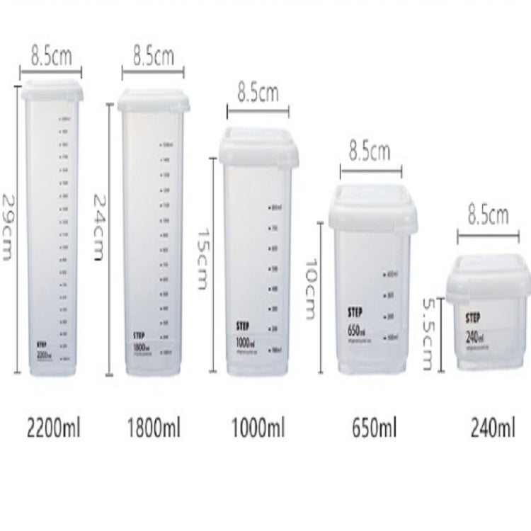 Transparent Storage Box Food Storage Box Rectangular Sealed Grain Storage Tank Kitchen With Scale Grain Box, Capacity:1800ml