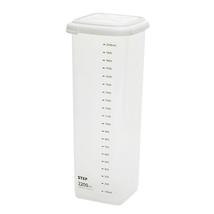Transparent Storage Box Food Storage Box Rectangular Sealed Grain Storage Tank Kitchen With Scale Grain Box, Capacity:2200ml