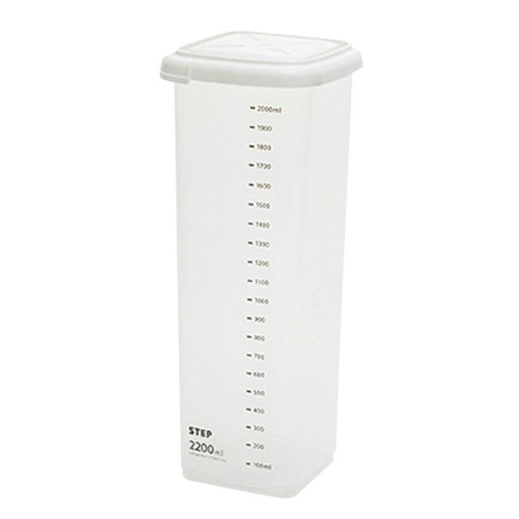 Transparent Storage Box Food Storage Box Rectangular Sealed Grain Storage Tank Kitchen With Scale Grain Box, Capacity:2200ml