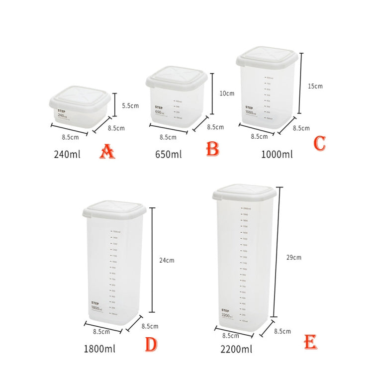 Transparent Storage Box Food Storage Box Rectangular Sealed Grain Storage Tank Kitchen With Scale Grain Box, Capacity:2200ml