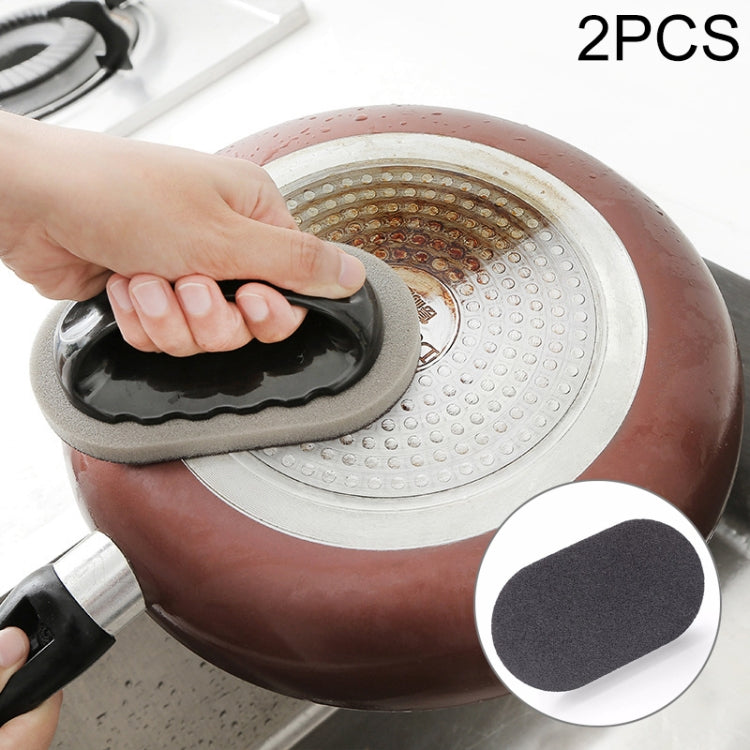 2 PCS Nano-ceramic Sponge with Handle Kitchen Decontamination Cleaning Brush Pot Brush
