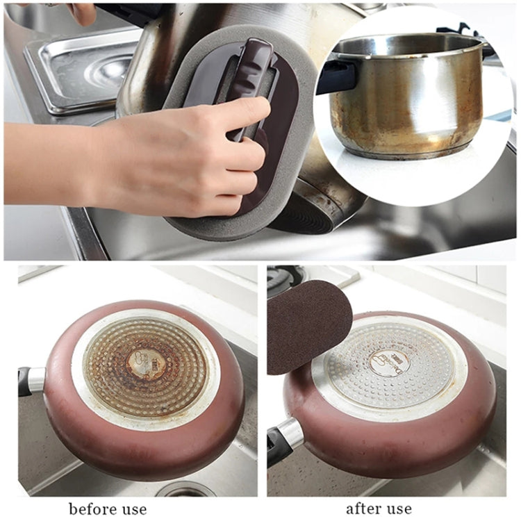 2 PCS Nano-ceramic Sponge with Handle Kitchen Decontamination Cleaning Brush Pot Brush