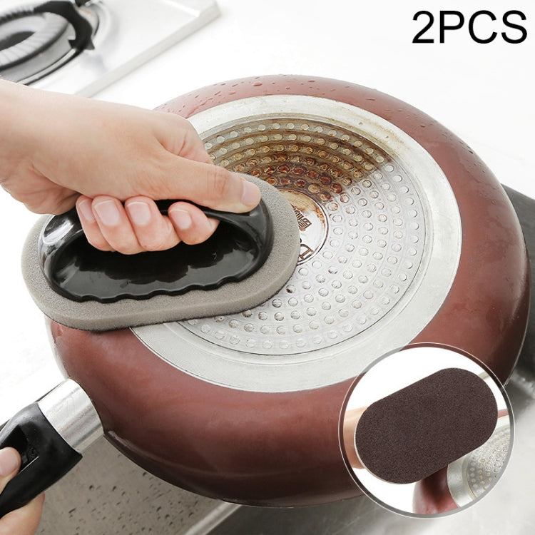 2 PCS Nano-ceramic Sponge with Handle Kitchen Decontamination Cleaning Brush Pot Brush