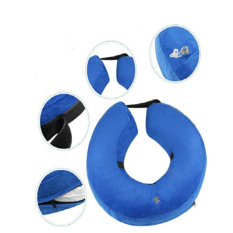 Inflatable Pet Collar Pet Grooming Warm Protective Wound Protection Collar, Size:S