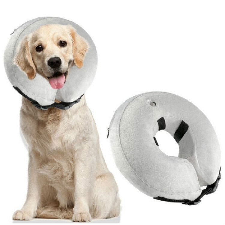 Inflatable Pet Collar Pet Grooming Warm Protective Wound Protection Collar, Size:S