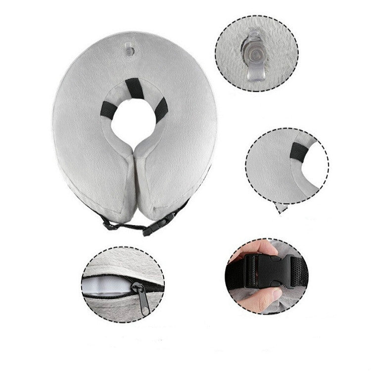 Inflatable Pet Collar Pet Grooming Warm Protective Wound Protection Collar, Size:S