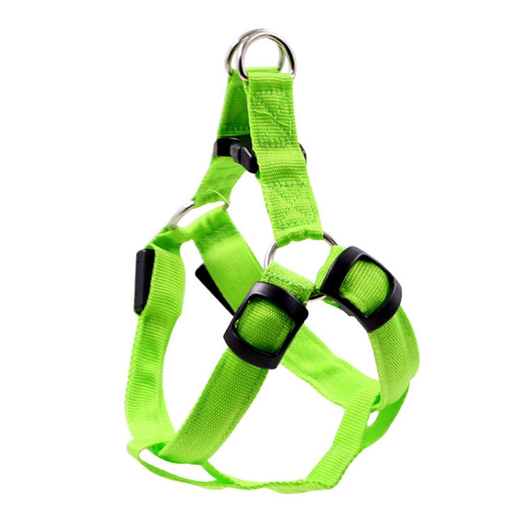 Double Sided LED Light Pet Harness Nylon Cat Dog Chest Strap Leash, Size:XS
