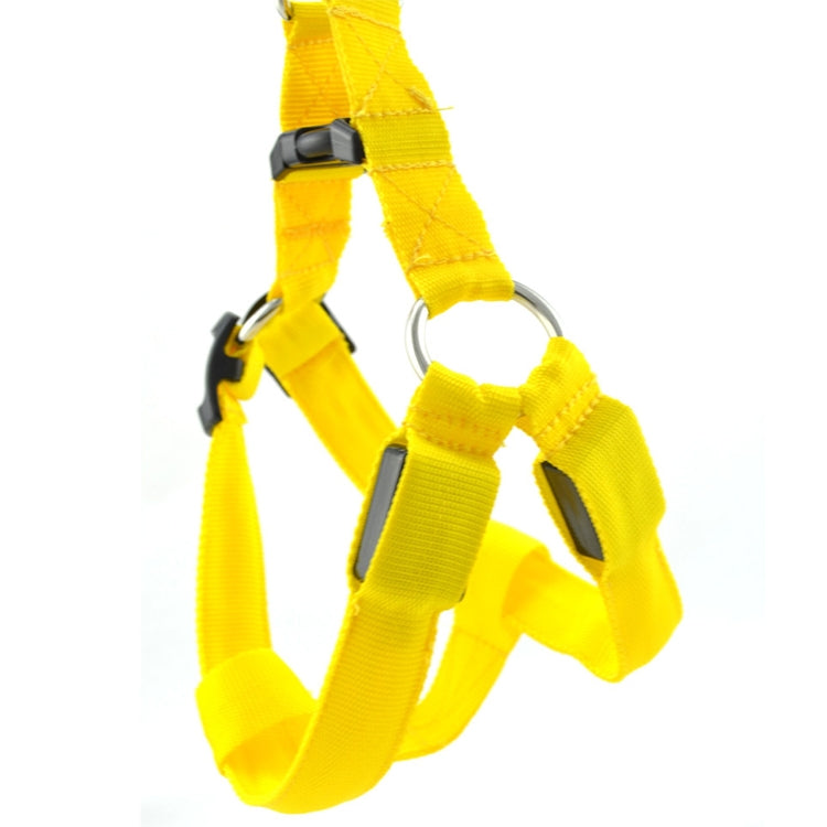 Double Sided LED Light Pet Harness Nylon Cat Dog Chest Strap Leash, Size:XL