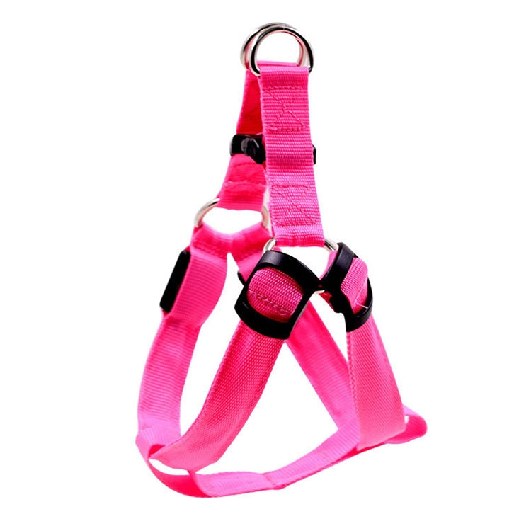 Double Sided LED Light Pet Harness Nylon Cat Dog Chest Strap Leash, Size:XL