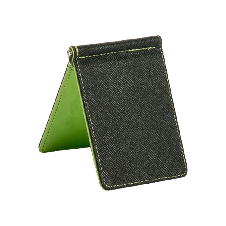 Men Fashion Leather Wallet Solid Purses Clip Cash Holder Wallet ID Credit Card Case(Green)