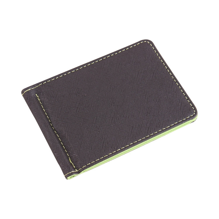 Men Fashion Leather Wallet Solid Purses Clip Cash Holder Wallet ID Credit Card Case(Green)
