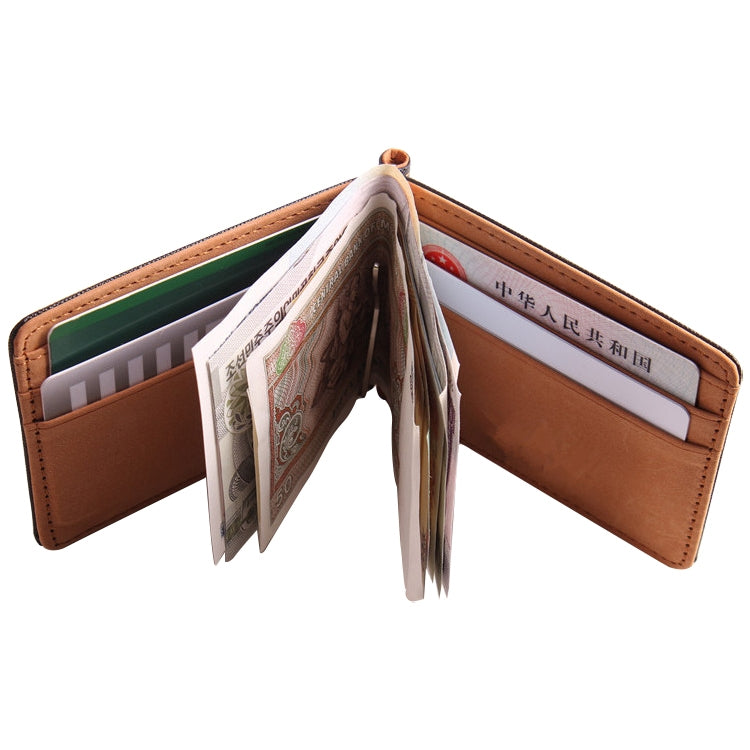 Men Fashion Leather Wallet Solid Purses Clip Cash Holder Wallet ID Credit Card Case(Green)