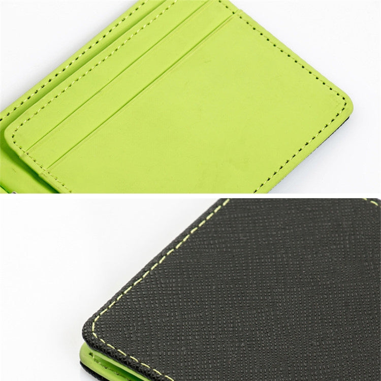 Men Fashion Leather Wallet Solid Purses Clip Cash Holder Wallet ID Credit Card Case(Green)