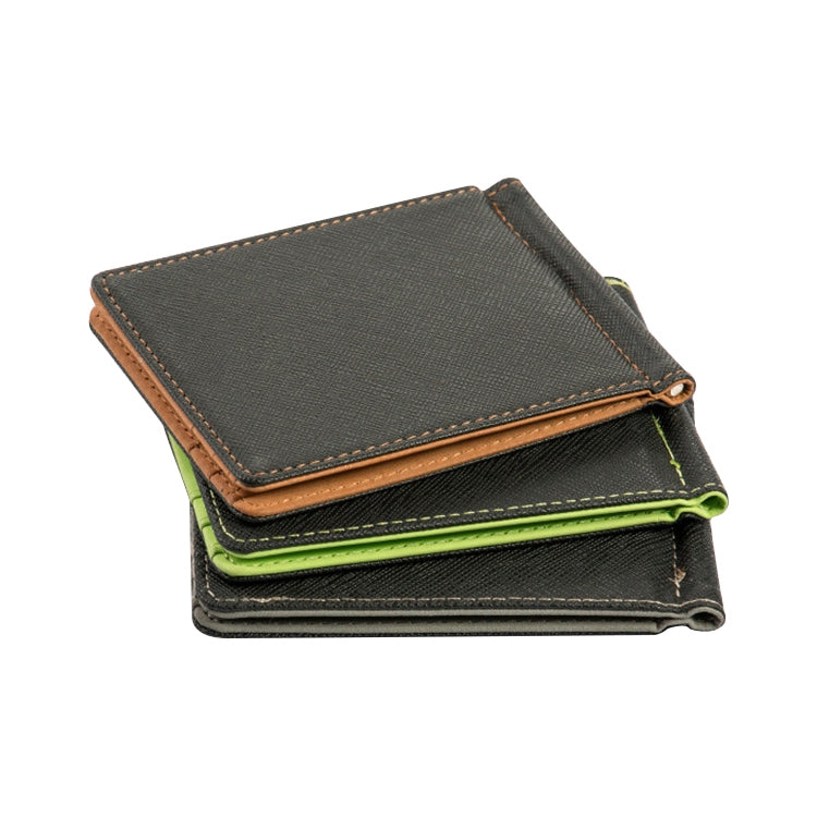 Men Fashion Leather Wallet Solid Purses Clip Cash Holder Wallet ID Credit Card Case(Green)