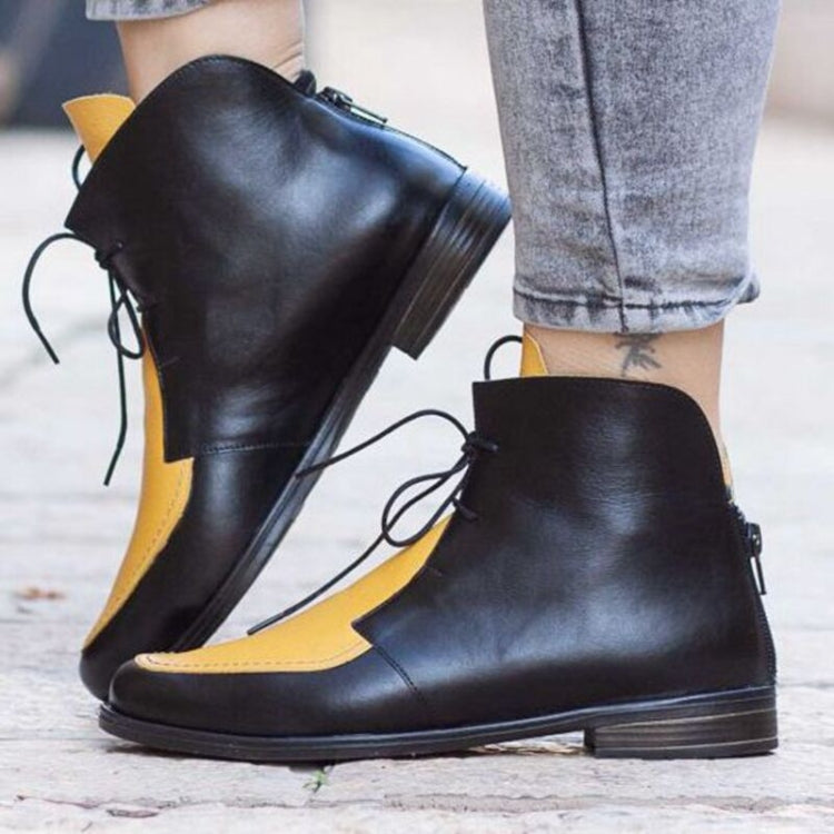 Women Ankle Boots Lace UpLeather Women Shoes, Size:41