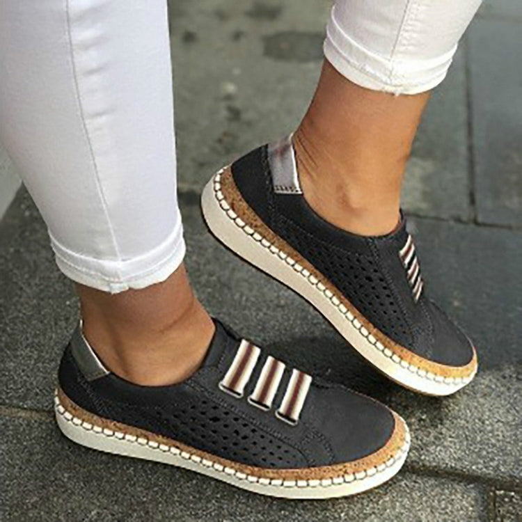 Ladies Sneakers Breathable Flats Shoes, Size:39