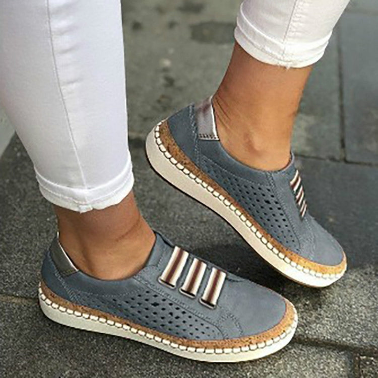 Ladies Sneakers Breathable Flats Shoes, Size:39