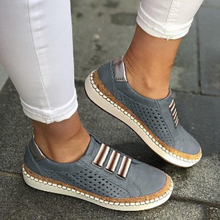 Ladies Sneakers Breathable Flats Shoes, Size:39