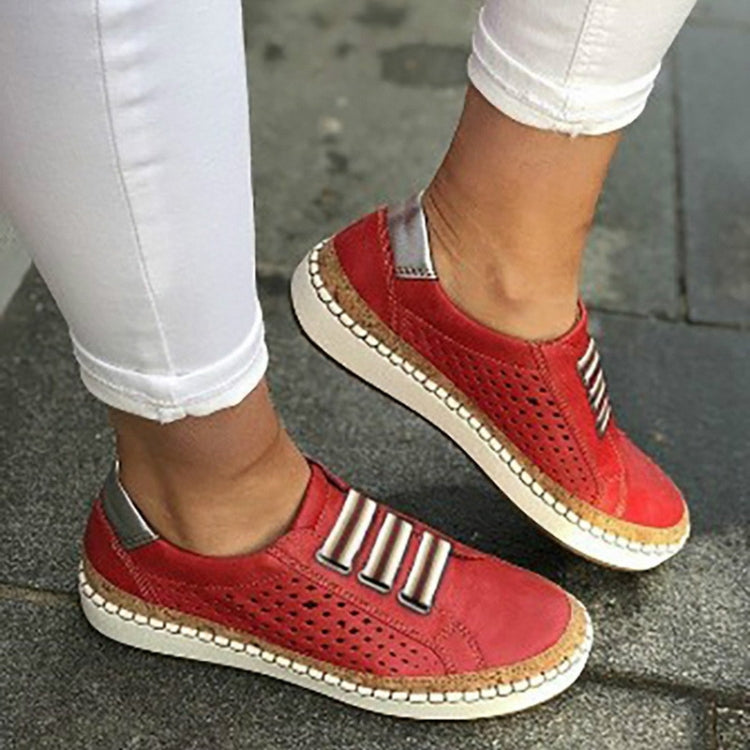 Ladies Sneakers Breathable Flats Shoes, Size:39