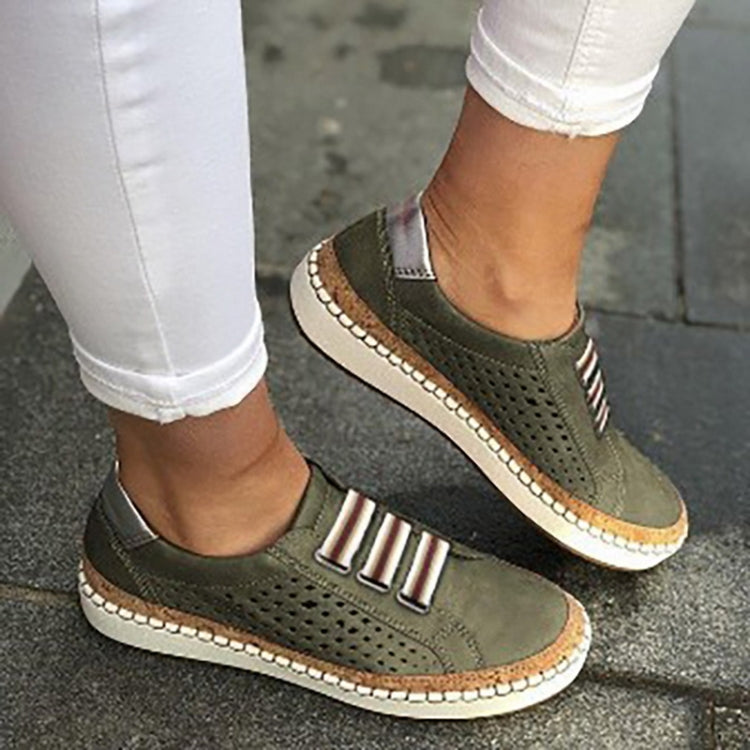Ladies Sneakers Breathable Flats Shoes, Size:39