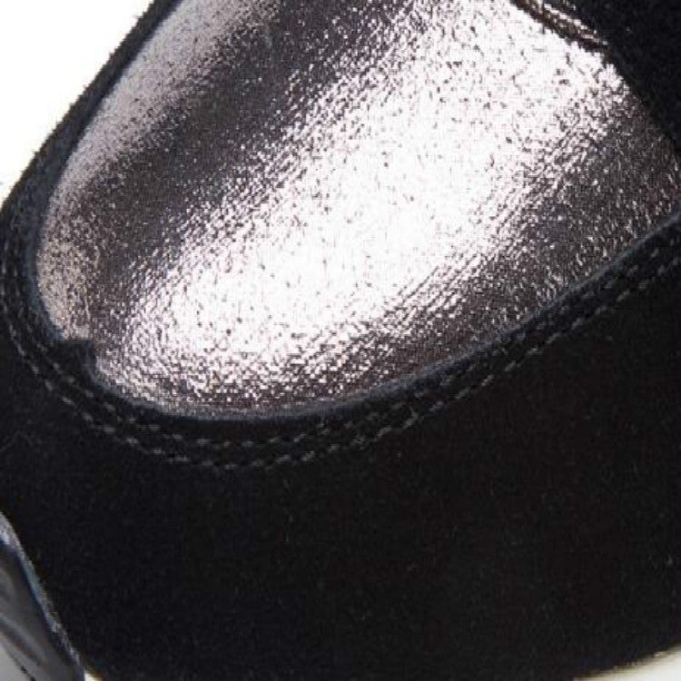 Women High Top Casual Sneakers Warm Thick Soles, Size:38(Black)