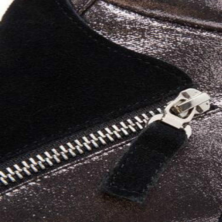Women High Top Casual Sneakers Warm Thick Soles, Size:38(Black)