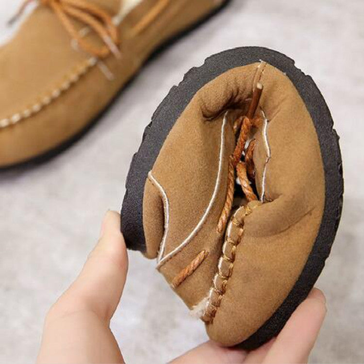Solid Color Velvet Warm Female Flat Cotton Non-slip Shoes, Size:38