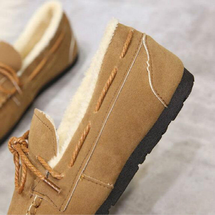 Solid Color Velvet Warm Female Flat Cotton Non-slip Shoes, Size:38