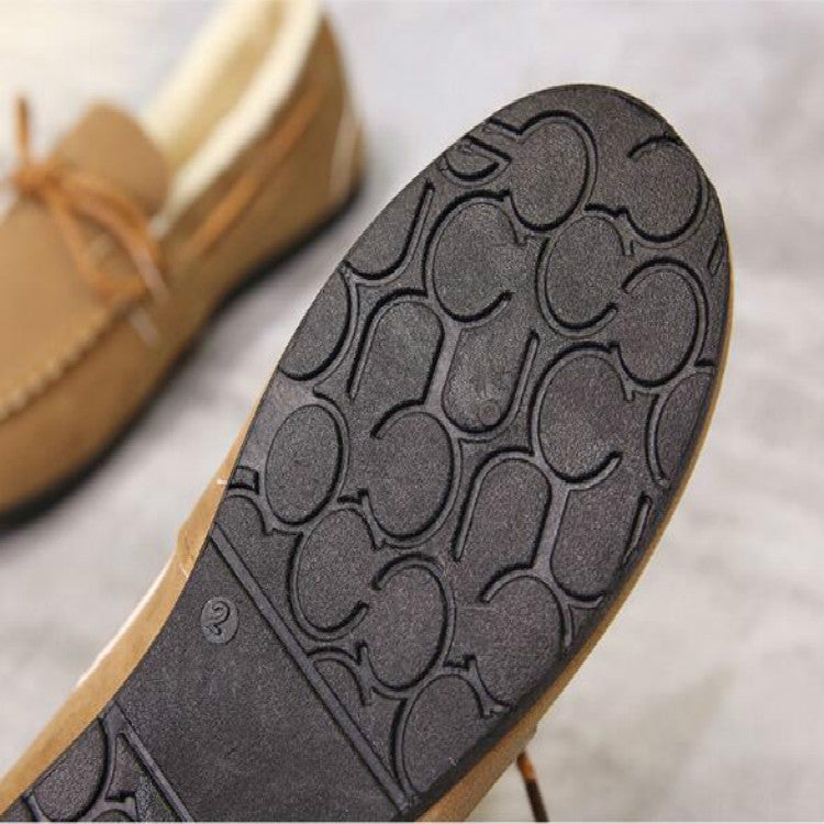 Solid Color Velvet Warm Female Flat Cotton Non-slip Shoes, Size:39