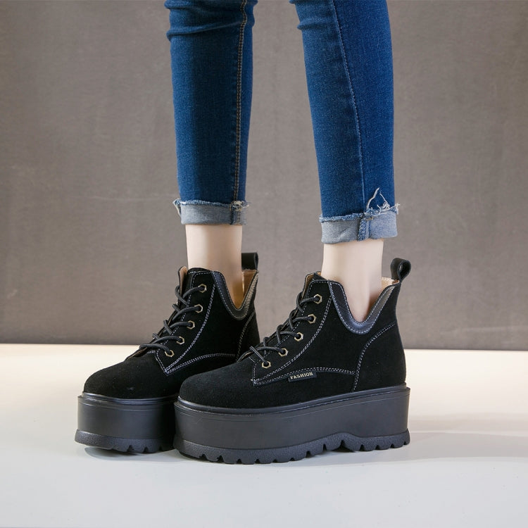 Thick Bottom Increased Warm Martin Boots, Size:36