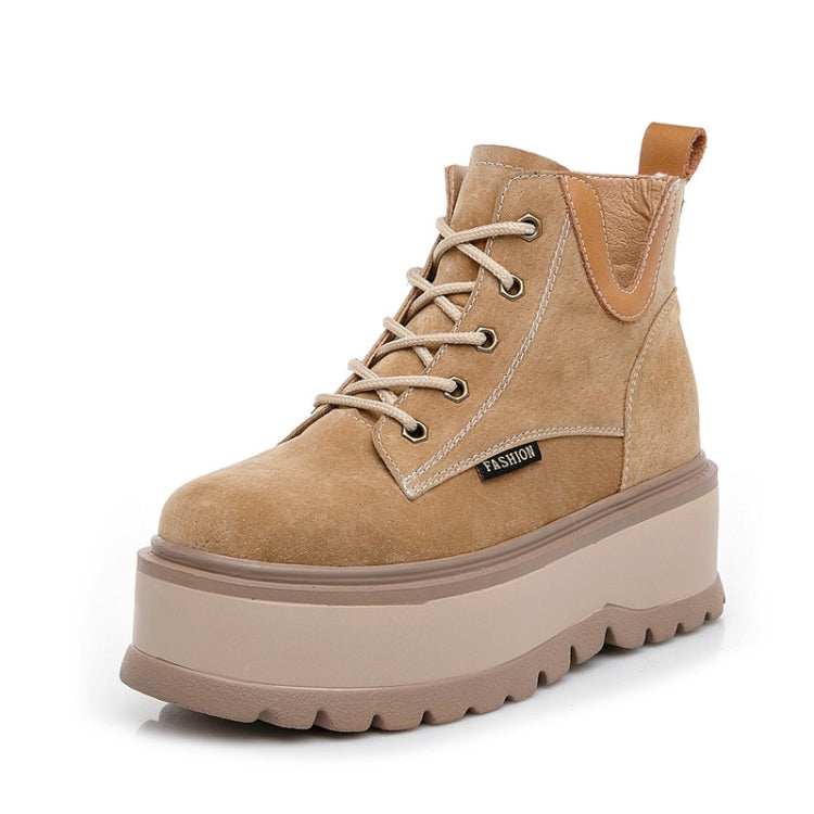 Thick Bottom Increased Warm Martin Boots, Size:36