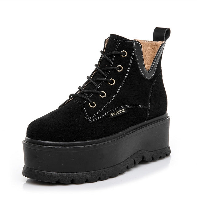 Thick Bottom Increased Warm Martin Boots, Size:37