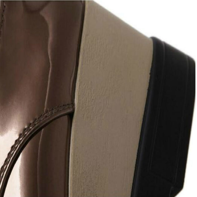 High Heel Japanned Leather Shoes Platform Shoes, Size:36(Gray)
