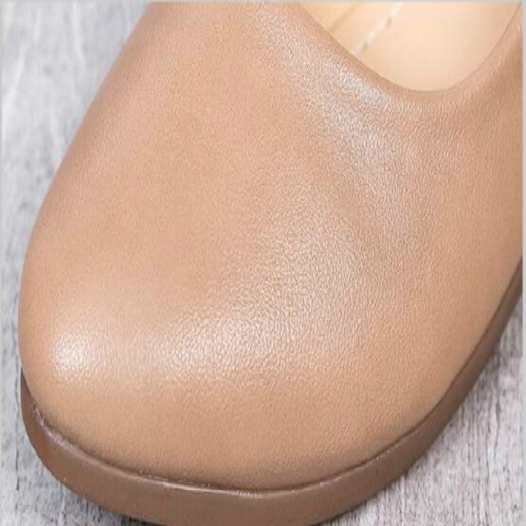 Wedges Comfortable Round Head Shallow Mouth Women Shoes, Size:36
