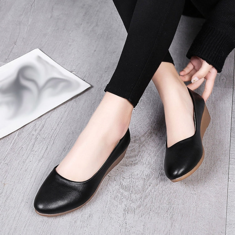 Wedges Comfortable Round Head Shallow Mouth Women Shoes, Size:36
