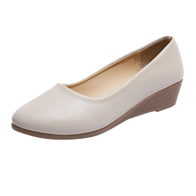 Wedges Comfortable Round Head Shallow Mouth Women Shoes, Size:36