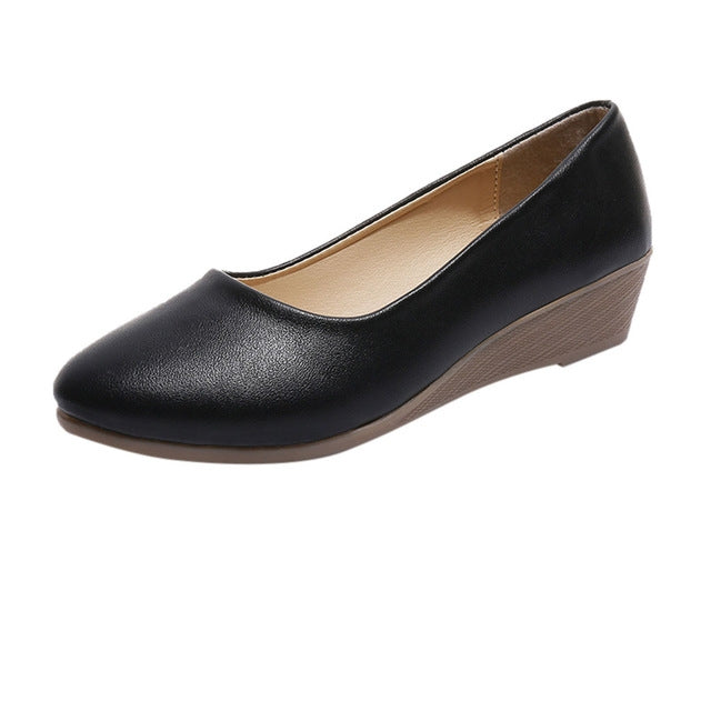 Wedges Comfortable Round Head Shallow Mouth Women Shoes, Size:40