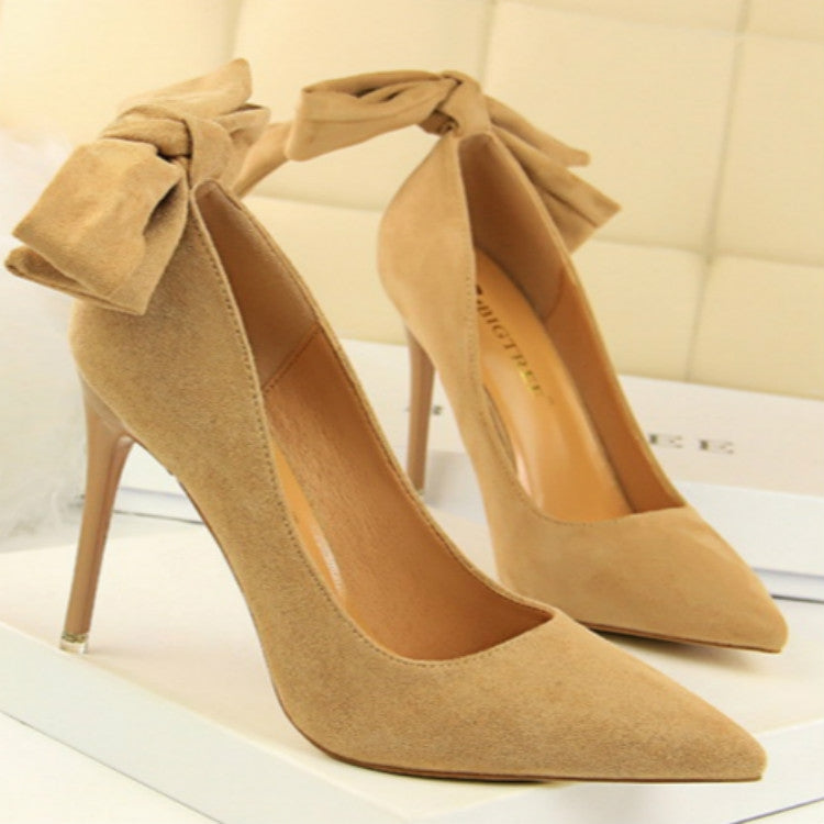 Women Pointed Toe Bow-Knot High Heels, Shoe Size:34