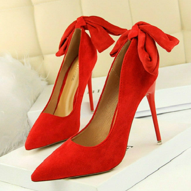 Women Pointed Toe Bow-Knot High Heels, Shoe Size:35