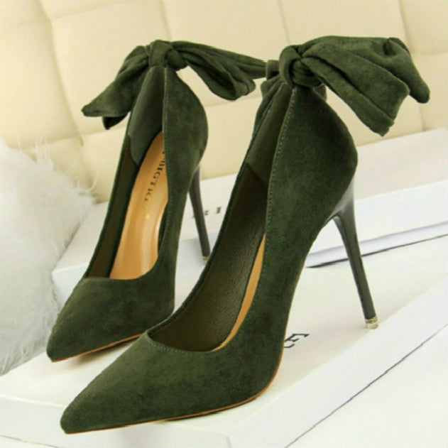 Women Pointed Toe Bow-Knot High Heels, Shoe Size:35