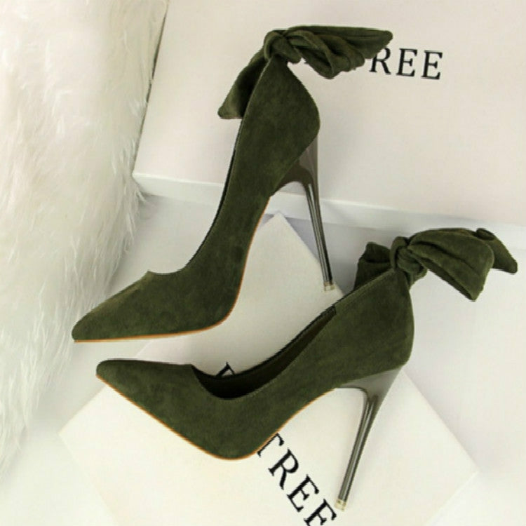 Women Pointed Toe Bow-Knot High Heels, Shoe Size:35