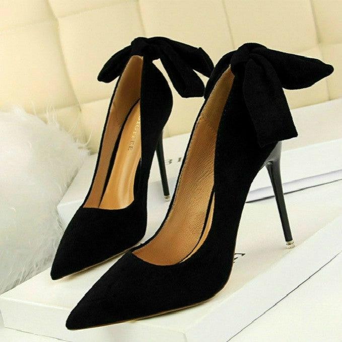 Women Pointed Toe Bow-Knot High Heels, Shoe Size:35
