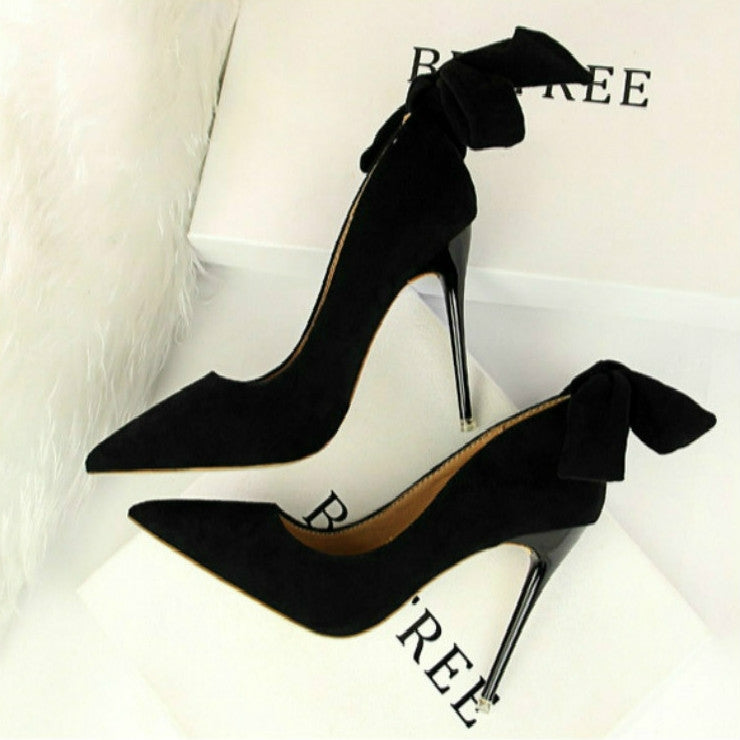 Women Pointed Toe Bow-Knot High Heels, Shoe Size:35